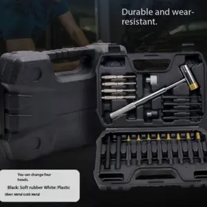 21-Piece Dual-Sided Copper Hammer Set, Mechanical Repair Tools, Jewelry Craft Punching Kit, Metalworking Equipment