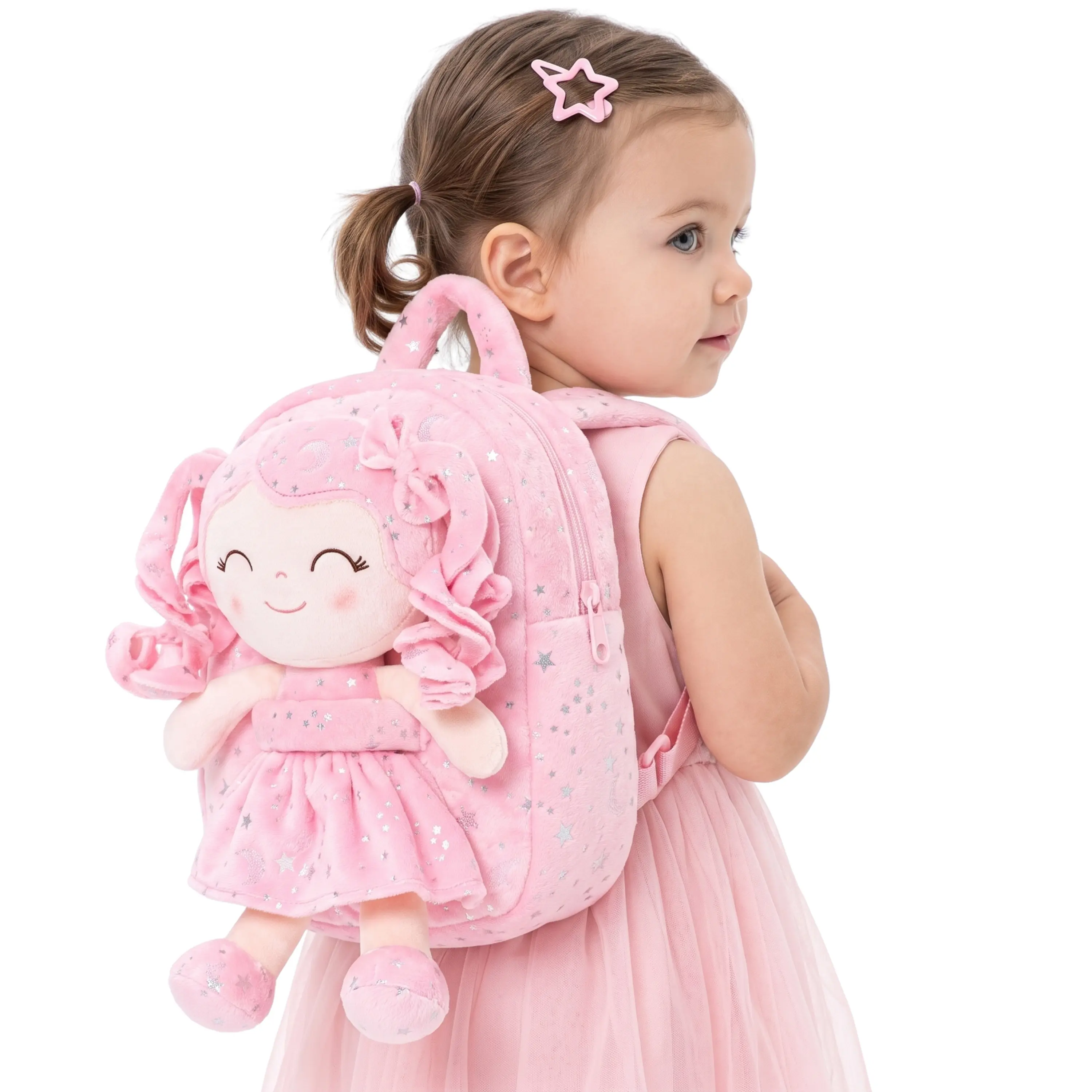 Kid Backpack,Back to School Preschool Toddler Backpack, Gloveleya Cute Soft Girl Doll Bag, Comfort Toy Bookbag for 1-4 Years Old