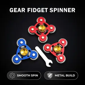 Father's Day Gift 100% Metal EDC Gears Linkage Fidget Spinner Fidget Gyro Toy Metal Hand Spinner Stress Relief Toy, Focus Meditation, Break Bad Habits, ADHD outdoorfun