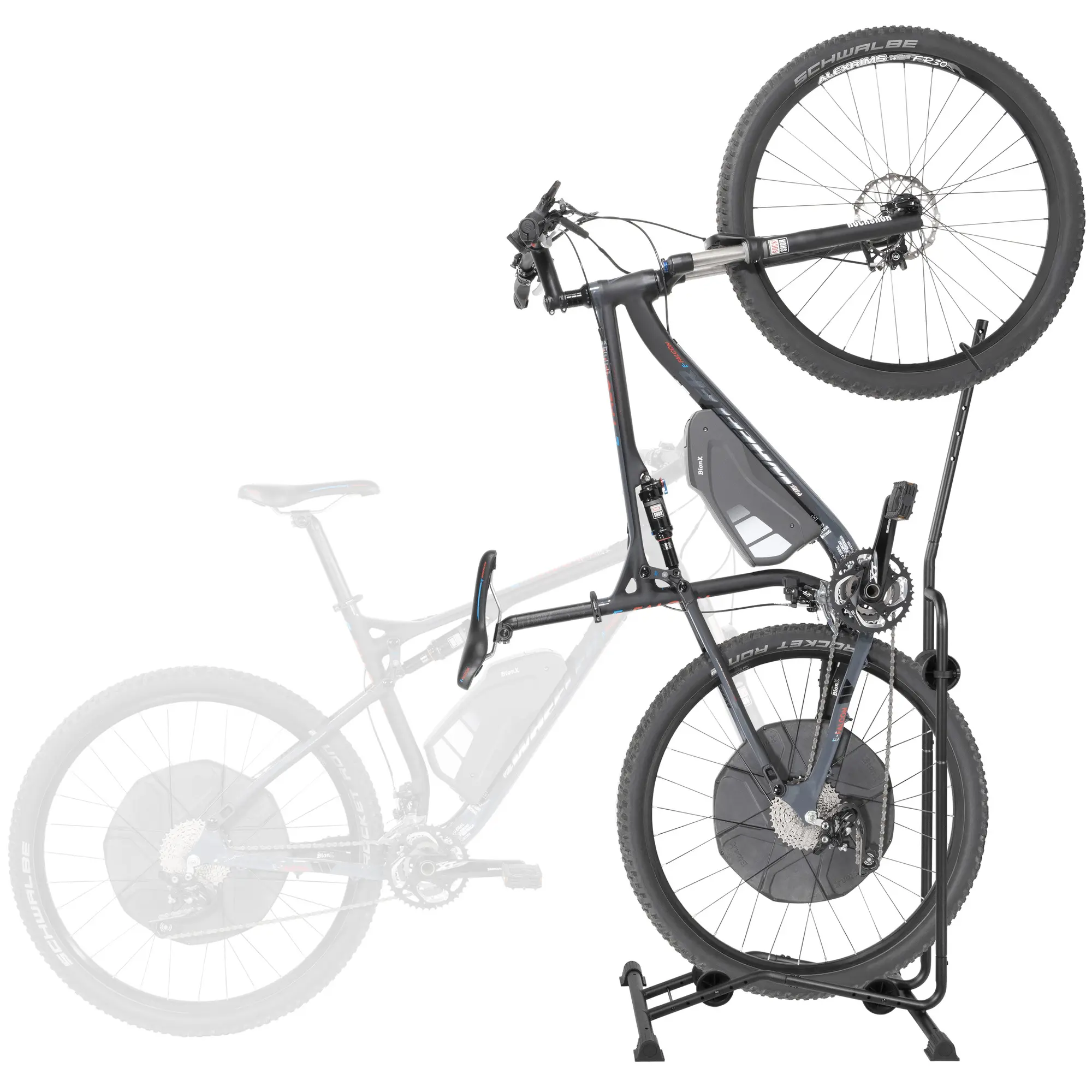 CyclingDeal Upright Bike Stand - Premium Quality Vertical & Horizontal Adjustable Bicycle Floor Parking Rack - for Storing MTB Road Bikes - up to 29” Wheel Size - for E Bike - 1 Bike