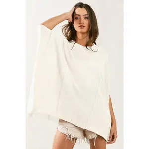 Ivory Dolman Sleeve Rib Textured Sweater