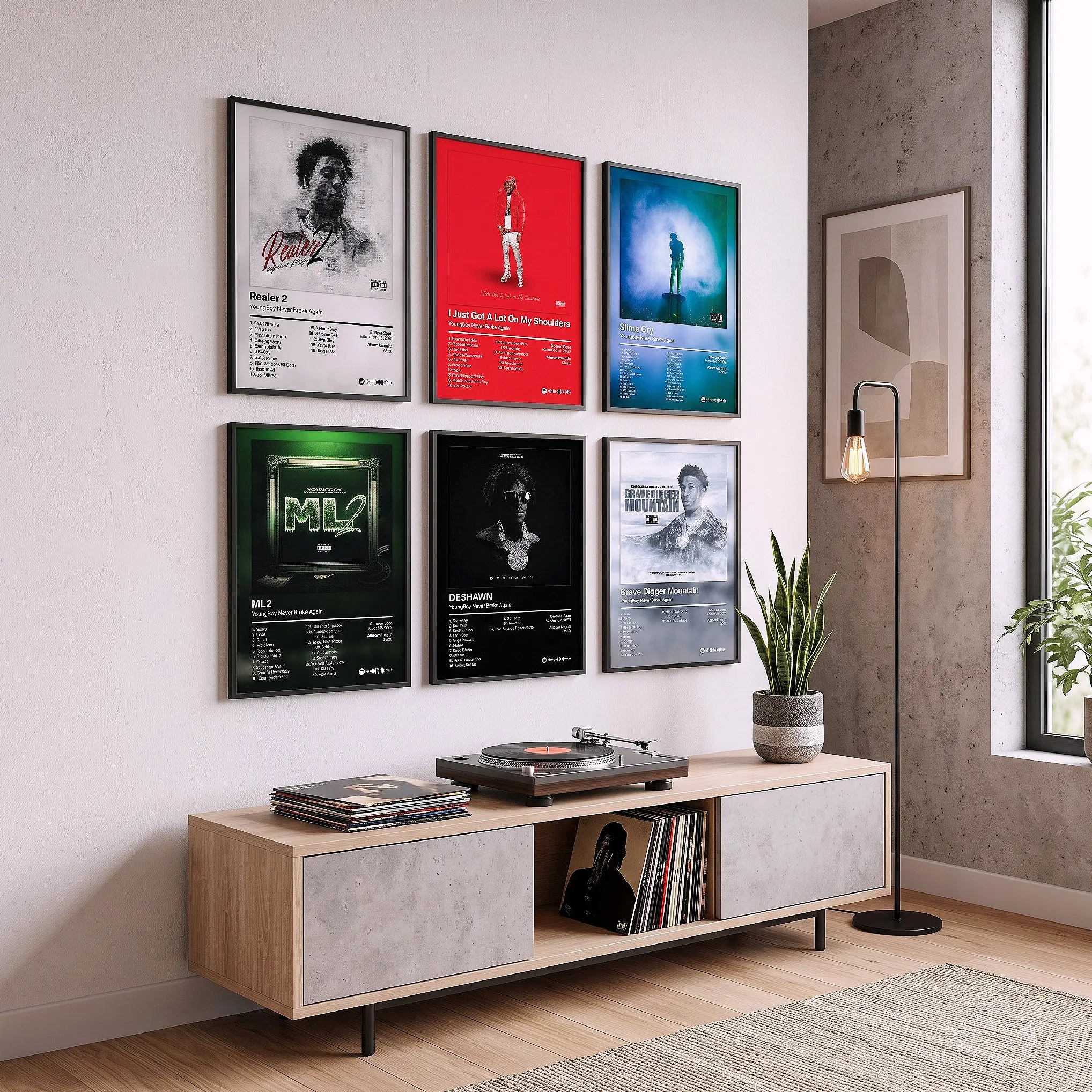 Set Of 6 YYoungBBoy Never Broke Again Album Cover Posters HD Print Unframed Rap Hip Hop Music Wall Art Aesthetic Room Home Decor Trendy Gift