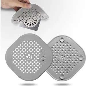 2 Pack Drain Hair Catcher Silicone Bathroom Accessories Shower Drain Protector Sink Drain Strainer Hair Stopper for Shower Kitchen Bathroom Tub Grey