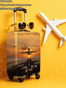 Airplane Pattern Suitcase Cover, Thick High-Quality Fabric, Fits 20-28 Inch Luggage, Essential Travel Accessory, Casual Style