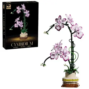 696pcs Eternal Orchid Building Blocks, Multi-Layer Petal Precision Replication, Customizable Ecological Micro Landscape, Trendy Desktop Decor Gift, DIY Kits