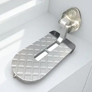 High-Strength Aluminum Alloy Anti-Slip Off-Road Running Boards Universal for SUV Truck Jeep Heavy-Duty Hook Reinforced Design Professional Roof Assist Step Rustproof Durable Easy Install Car Accessories Outdoor Adventure Anti-Skid Pedals