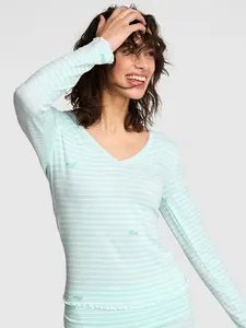 PINK Soft Luxe Pointelle V-Neck Long-Sleeve Top PINK Soft Luxe Pointelle V-Neck Long-Sleeve Top