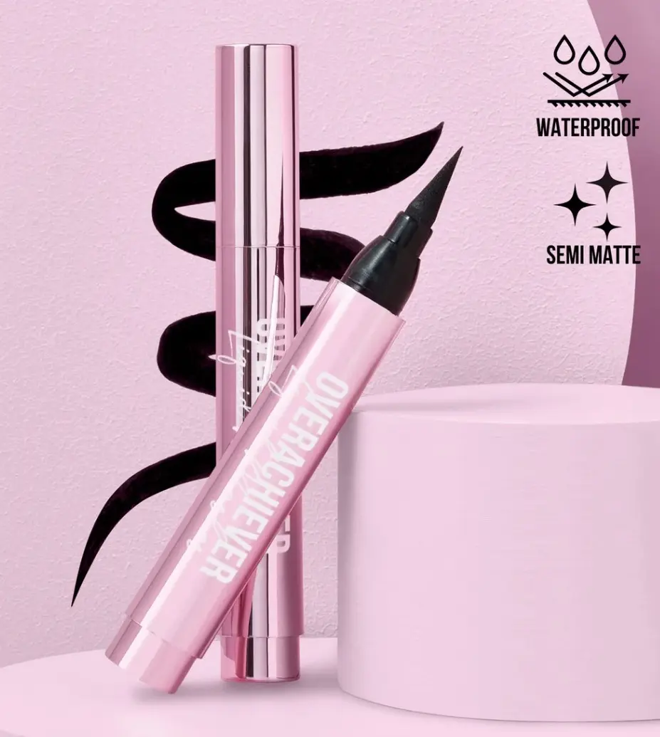 Beauty Creations OVERACHIEVER Liquid Eye Marker - Cruelty Free Single Item, Bold Waterproof Longwear Eyeliner, Versatile Matte Lip Liner, Smudge-Proof Transfer-Proof Eye Makeup Product for Special Events, Enables Bold Confident Look, Saves Time Effort, Bo