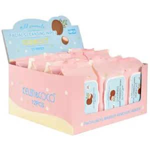 Toallitas Desmaquillantes Facial Coco Kevin & Coco - Venta al por Mayor 12 Unidades (KC1282-C)