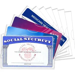 6 Packs  Card Holder Protector/  Card Protector, 24 Mil Clear Water Resistant Plastic Sleeves for  SSN Card Protector/Credit Card Cover