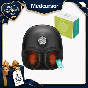 Medcursor Foot Massager with Heat Electric Shiatsu Kneading Machine with Smart APP Mobile Control & 3 Intensity Levels for Home & Office Use - Adjustable