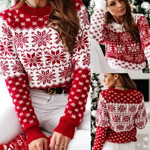 Autumn and winter sweater women's Christmas snowflake long-sleeved primer sweater