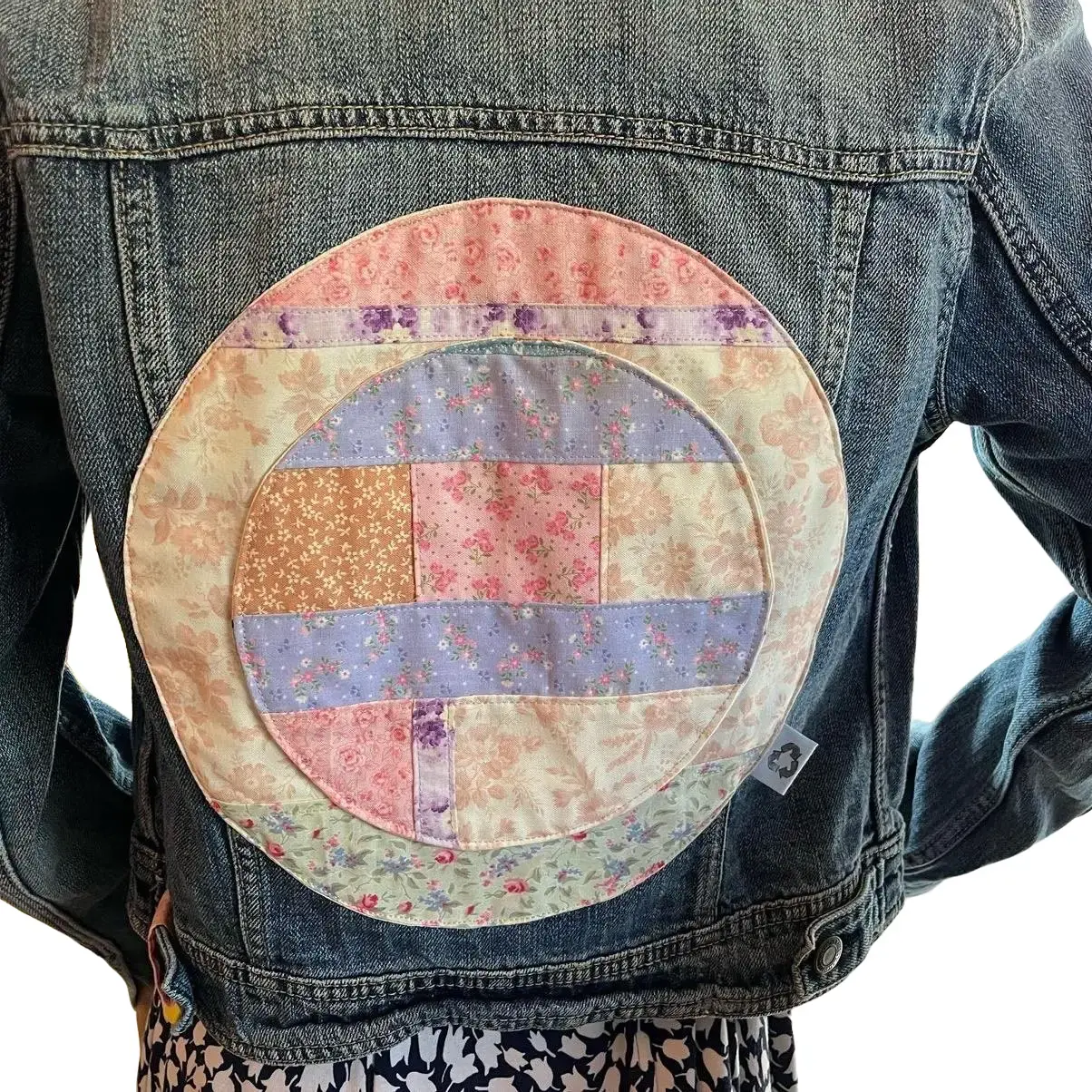 Up-cycled denim jacket with hand quilted patch cute jackets