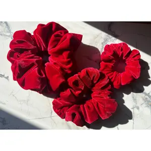 Candy Apple Red Velvet Scrunchie