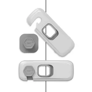 10 Pieces Proof Refrigerator Lock Grey Fridge Locks with Sticky Adhesive Pads, Safety Locks for Doors, RV Refrigerator, Oven Lock Safety Cabinet Locks - Home Improvement.