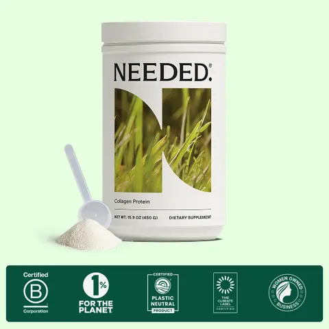 NEEDED. Women's Collagen Peptide Powder - 1 LB Bottle (1 Month Supply) - Expertly-Formulated Grass-Fed Hydrolyzed Collagen - 15g Serving - Skin Elasticity Hair & Joint Support - Pelvic Floor Health - Hormone-Free - Pregnancy Safe