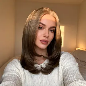 Stephie-Wigked Mono-Lite 18 Inches Cool Tone Mixed Blonde, Long Body Wave, Free Part with Average Cap Size