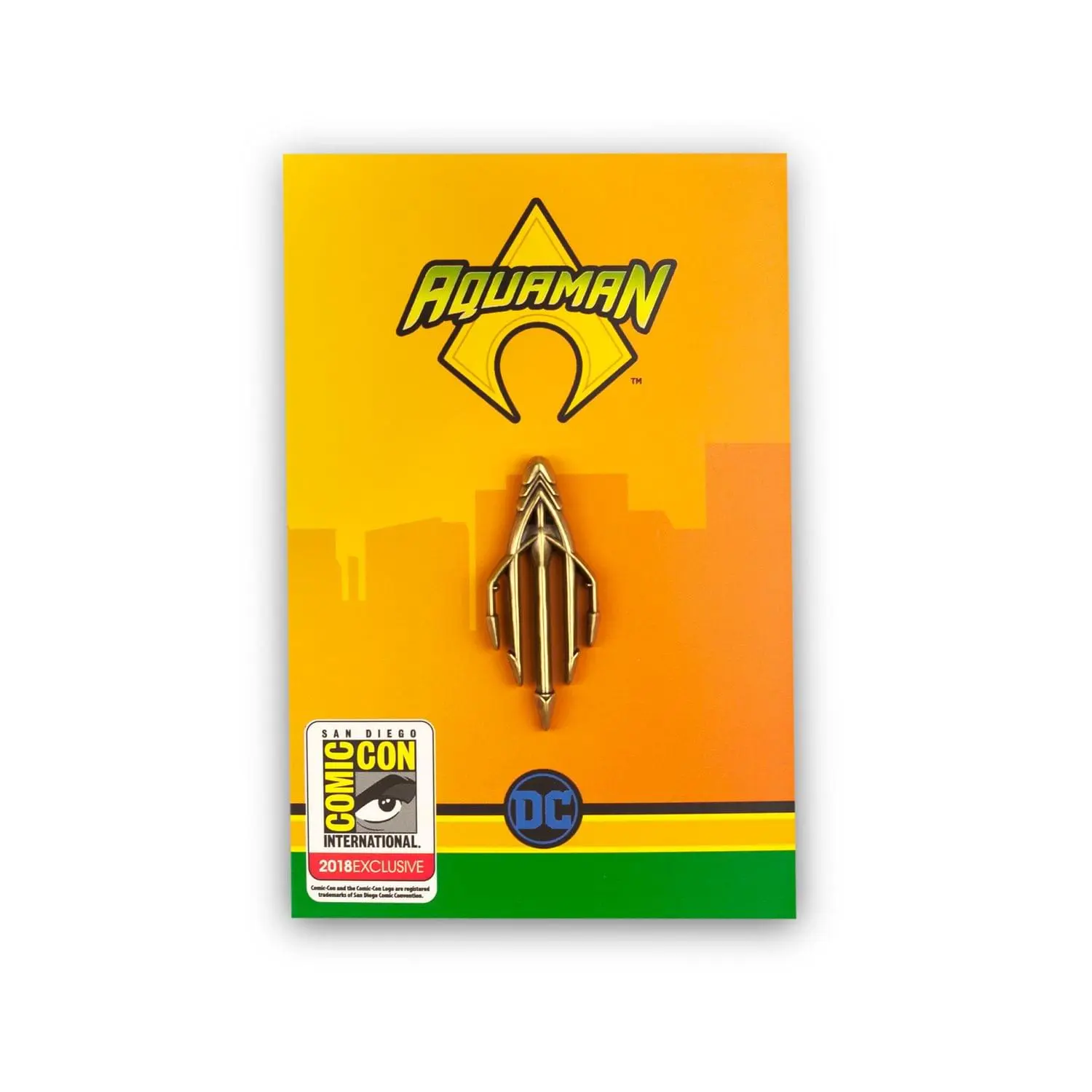 Aquaman Trident Enamel Pin - Marine Superhero Superhero Pin, Licensed DC Comics Fashion Accessory Collar Clip Brooch, Enamel Clip, Collectibles, Trident Shape, Licensed Badge, Unisex