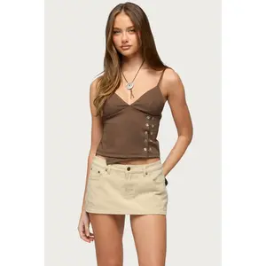 Dafna Asymmetric Button Tank Top