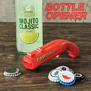 bottle cap shooting gun - Fun Sturdy bottle opener tool launches bottle caps for parties, barbecues, and bar games Utensils