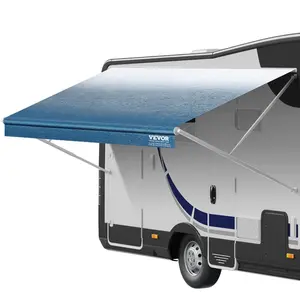 VEVOR RV Awning Fabric Replacement, 19'2 Fabric Length for 20' Awning, Heavy Duty 3-Ply 16oz PVC Camper Awning Fabric, Waterproof UV Protection Outdoor Canopy for RV, Trailer, Motorhome, Blue Fade