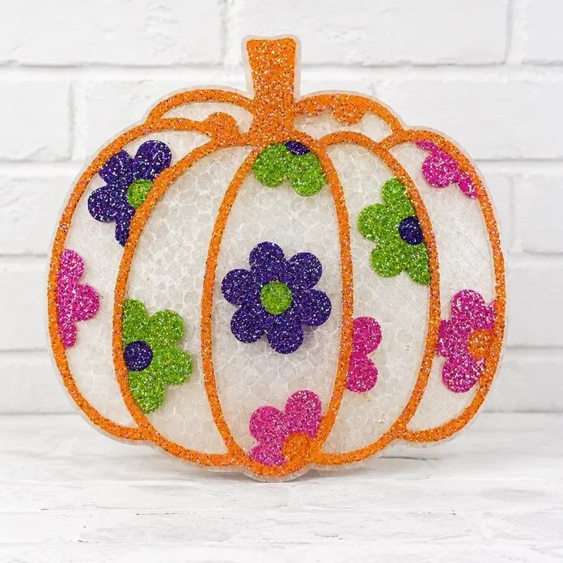 Floral Halloween Pumpkin Car Freshie | Handmade Air Freshener | Cute Fall Car Decor | Pumpkin Scented Freshie