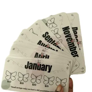 Butterfly $3k 12 Months Savings Challenge Laminated Trackers - A6 Size - Set of 1 Year - Monthly Savings Challenges - Ideal for Monthly Goal Tracking Organiser