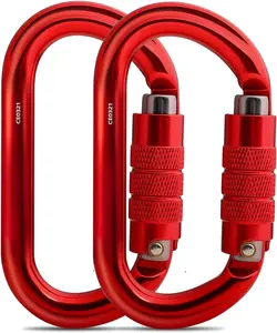 Heavy Duty Carabiner, 25kn(About 5620 lbs) Oval Carabiner Clip O-Shape Rock Climbing Carabiner Lightweight Caribeener for Climbing, Mountaineer, Aerial Work