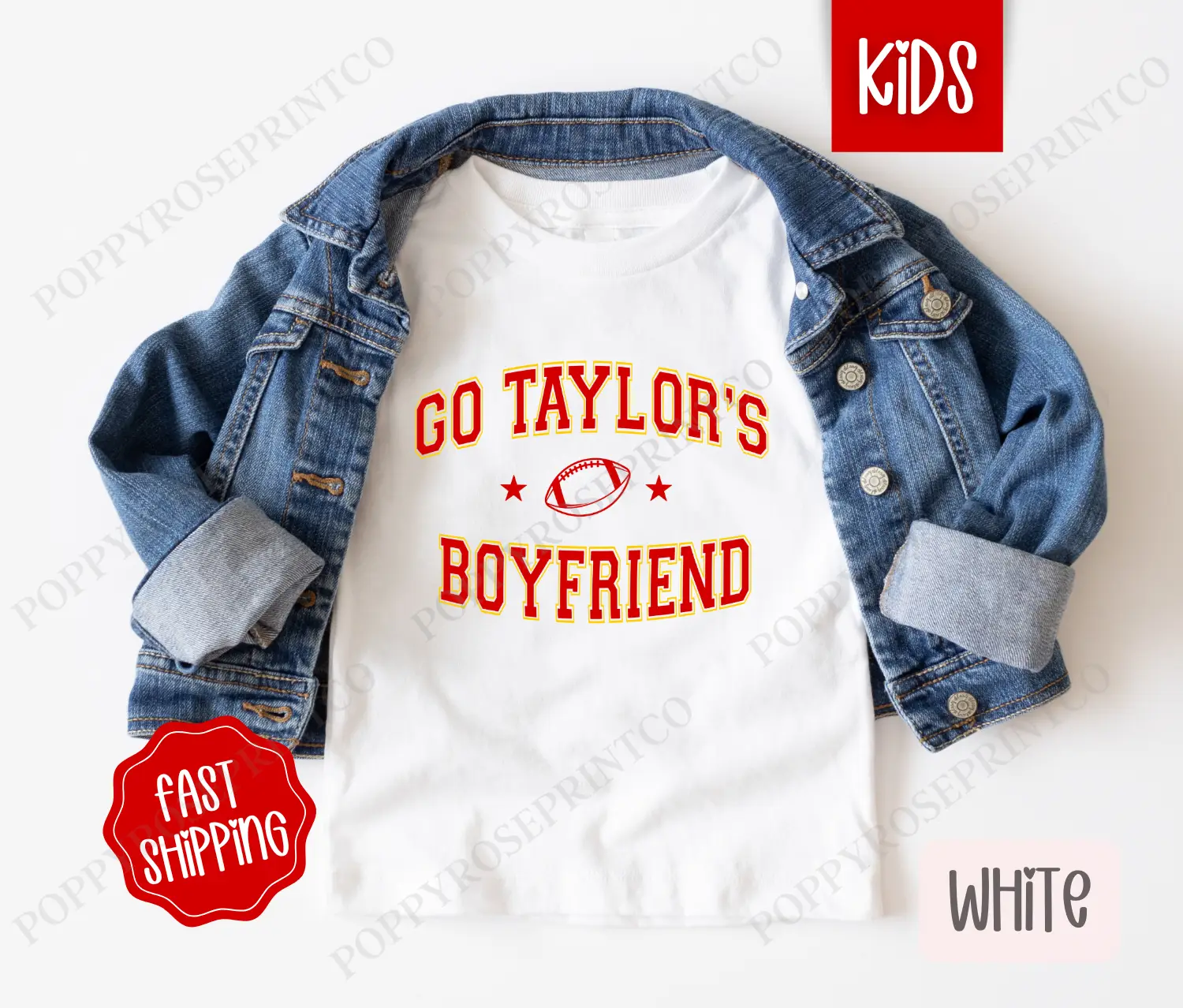 Go Taylor's Boyriend Kids Shirt - Football Children's Tshirt - Cute Youth Tee Gildan