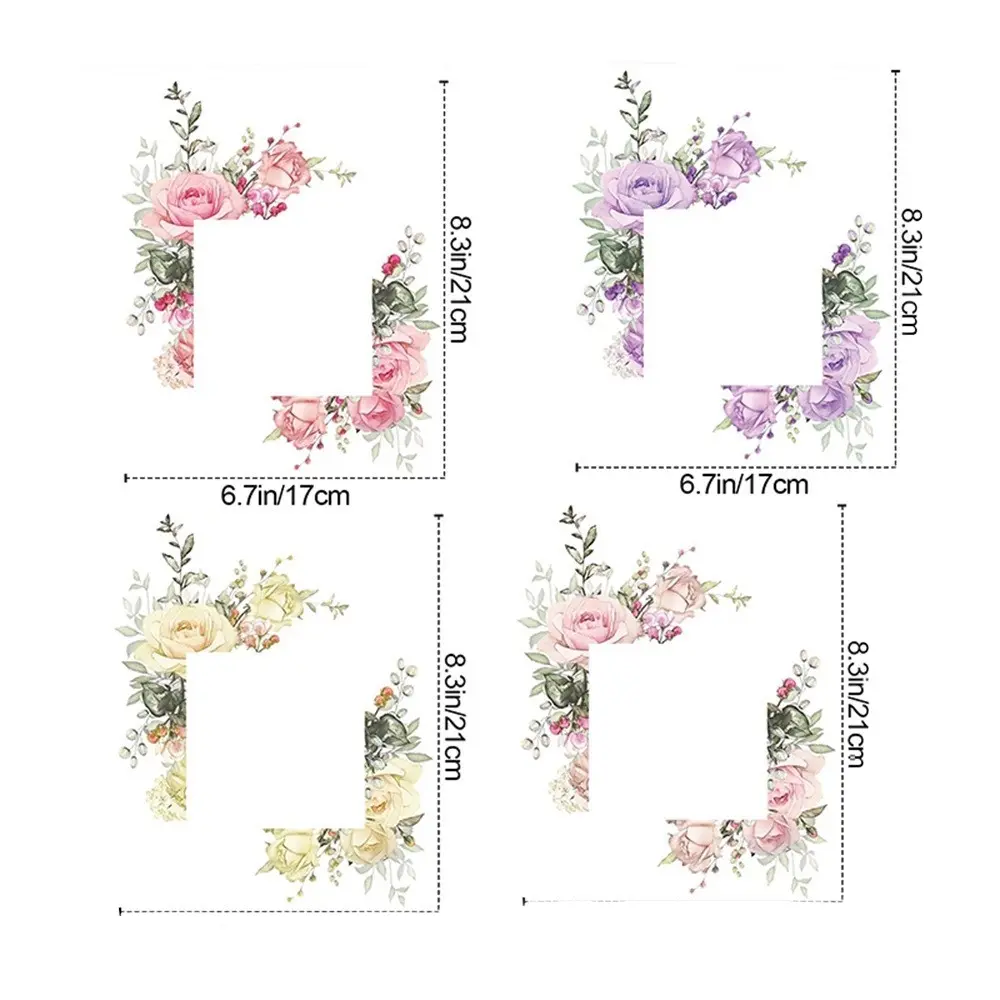 4pcs Leaf Flower Switch Socket Stickers, Decorative Cover Stickers for Living Room, Bedroom, Kitchen, Bathroom, Commercial Spaces
