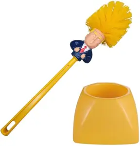 Bathroom Donald Trump Toilet Brush with Holder Cleaning Brush Set - Funny Gift