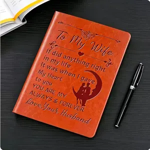 Personalized Leather Notebook for Wife, Romantic Gift From Husband, Love Journal, Anniversary and Valentine's Day Present, Inspirational Diary for Women