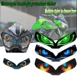1PC Cat Eye Devil Eye One-way Hollow Effect Car Sticker, Headlight Decals, Waterproof, Easy To Stick, Durable, Suitable for Motorcycle Headlights, Cars, Scratch Shielding, Personalized Vehicle Modification Accessories