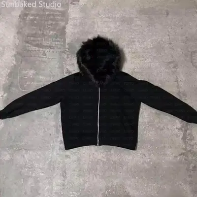 Xip Up with Fur Hoodie TikTok Shop