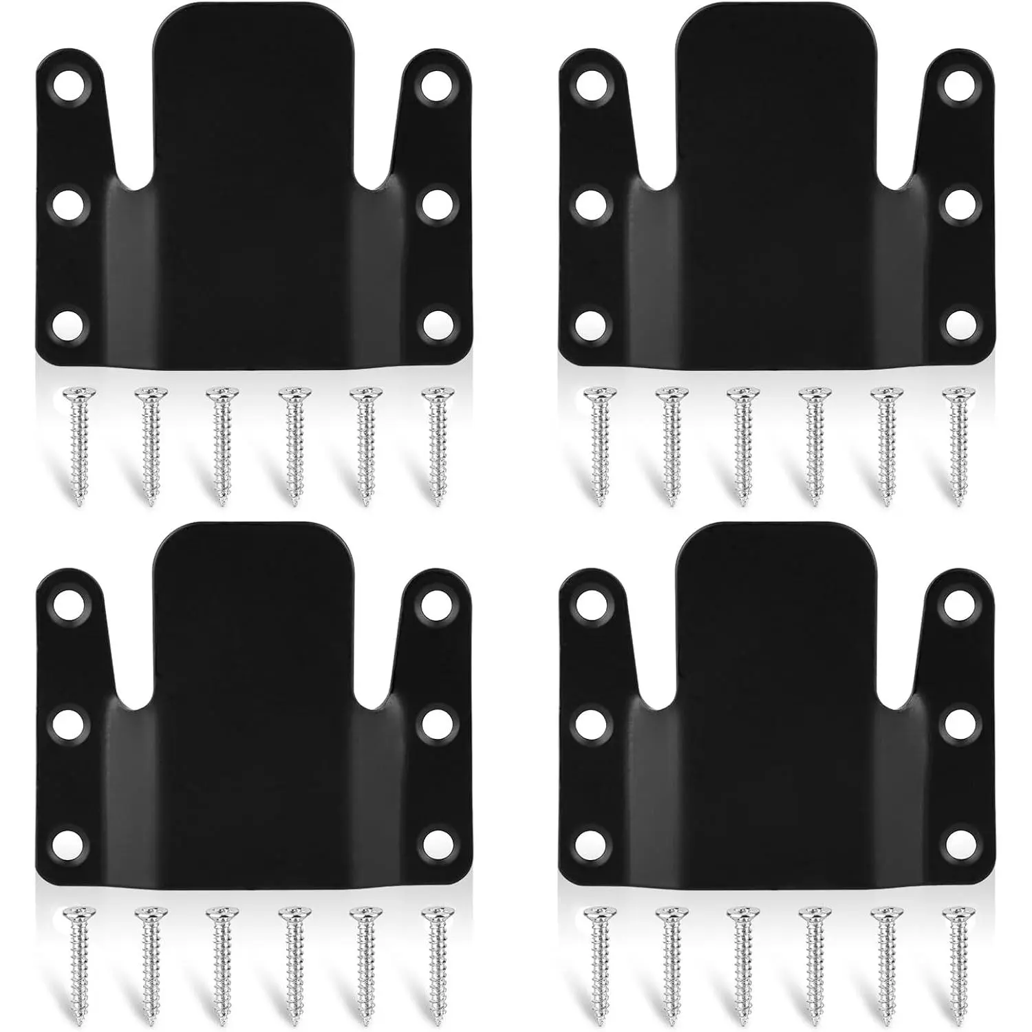 Sectional Couch Connectors, Modular Couch Connectors to Make Sectional Stay, Couch Clips for Sectionals, 4 count Furniture Connectors with Screws for Sofa, Recliner, BlackQuesear