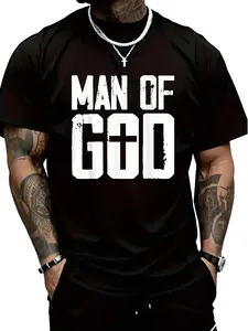 100% Cotton Man Of God I Jesus Graphic Tee for Women & Men Comfortable Casual Wear T-Shirt