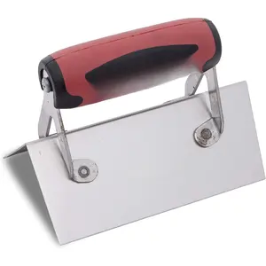 Stainless Steel Corner Trowel, Concrete Tools, DuraSoft Handle, Outside Radius, Square, 6 x 1 1/2 Inch, 67SSD