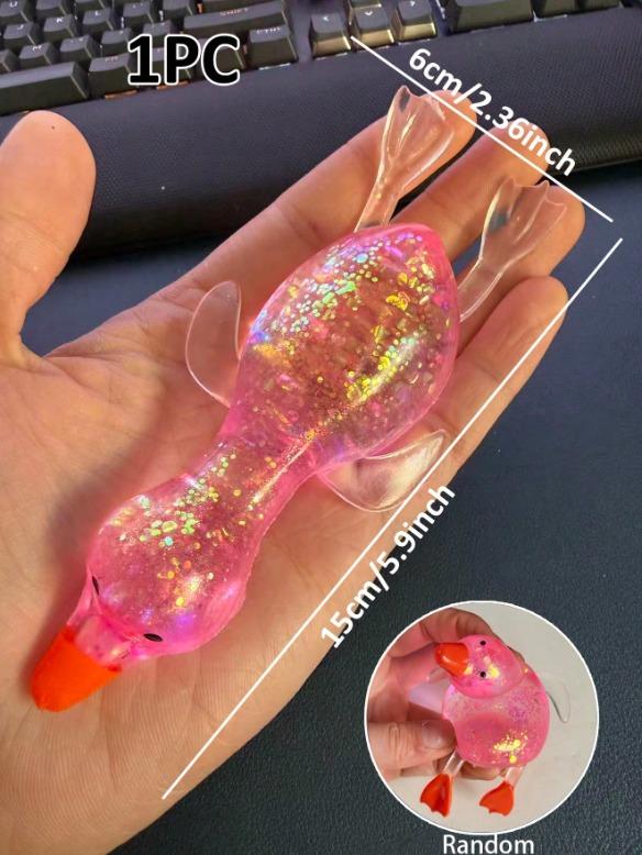 1PC Glitter Crystal Duck Soft Slow Rebound Sticky Stress Relief Toy, Cute for All Ages, Ideal for Holiday, Birthday, Easter, Halloween, Christmas & Mother's Day Gifts