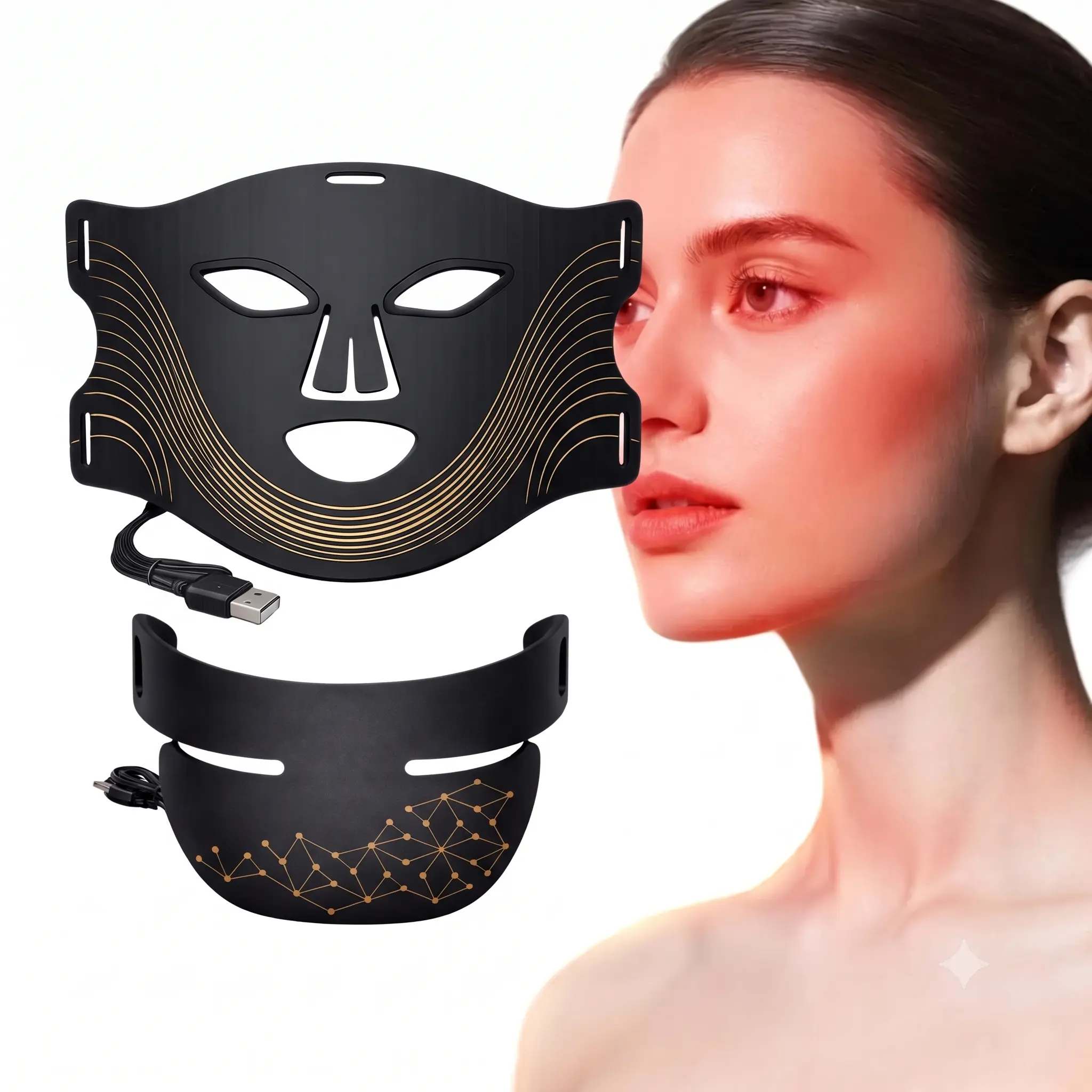 7-Color LED Light Mask for Face - Unisex Use Full Face & Neck Coverage Anti-Aging Skincare Device, At-Home Spa Tool for All Skin Types