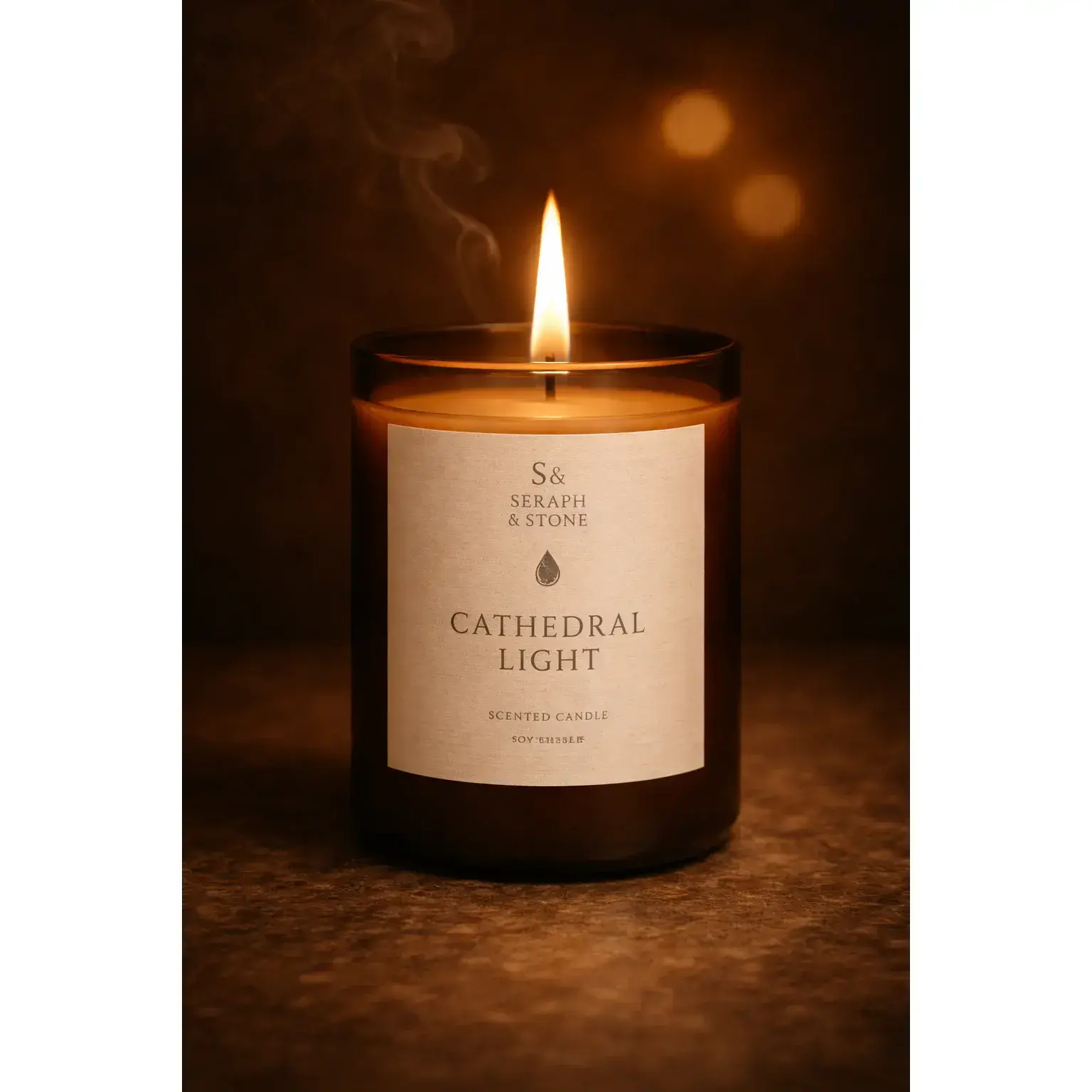 Cathedral Light Candle | Calming Lavender Tea Scent | Relaxation & Evening Ritual Candle Bath Decor