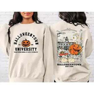 Vintage Halloween Town EST 1998 Crewneck Sweatshirt/Hoodie, Halloween T‑Shirt — Halloween Gift GARMENTARY