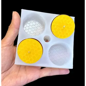 Silicone honeycomb Tealight candle Mold - 4 cavities - wax melt lotion bar - guest soap - ice cube chocolate mold