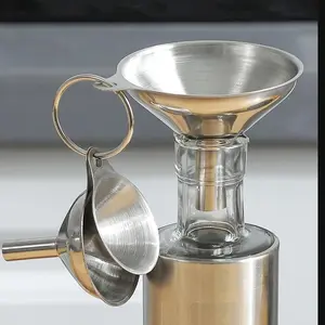 Stainless Steel Funnel Set, 3 Counts/set Metal Funnel, Kitchen Gadgets for Home Use, Kitchen Cooking Accessories, Bar & Wine Utensils