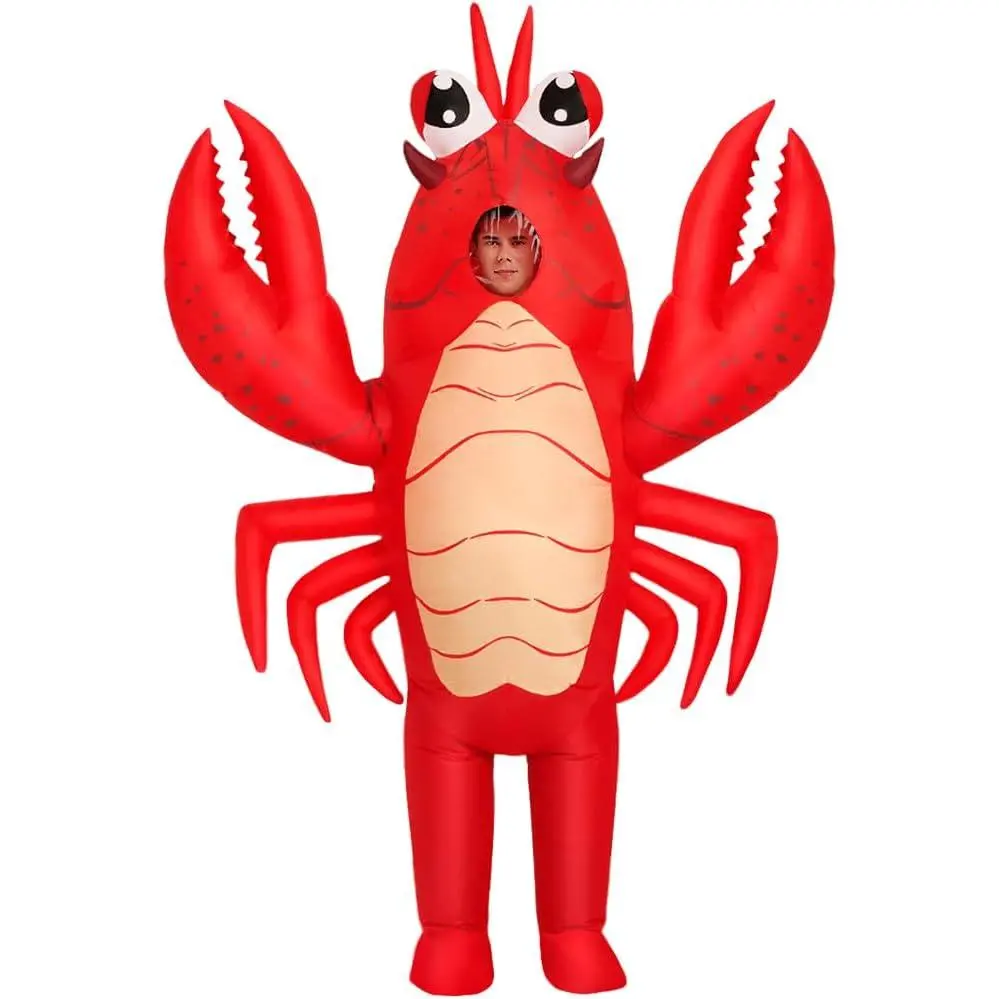 Inflatable Lobster Costume Adult, Inflatable Costume For Adult, Blow Up Crawfish Costumes Women/Men for Funny Party, Lobster Dress, Onesie For Mardi Gras/Halloween