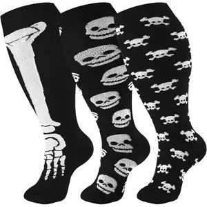 Halloween Plus Size Compression Socks Wide Calf for Women Men,Sport Compression Stocking Nurse Socks