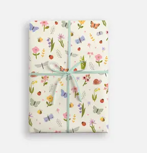 Butterflies and Flowers Wrapping Paper Funny Wrapping Paper
