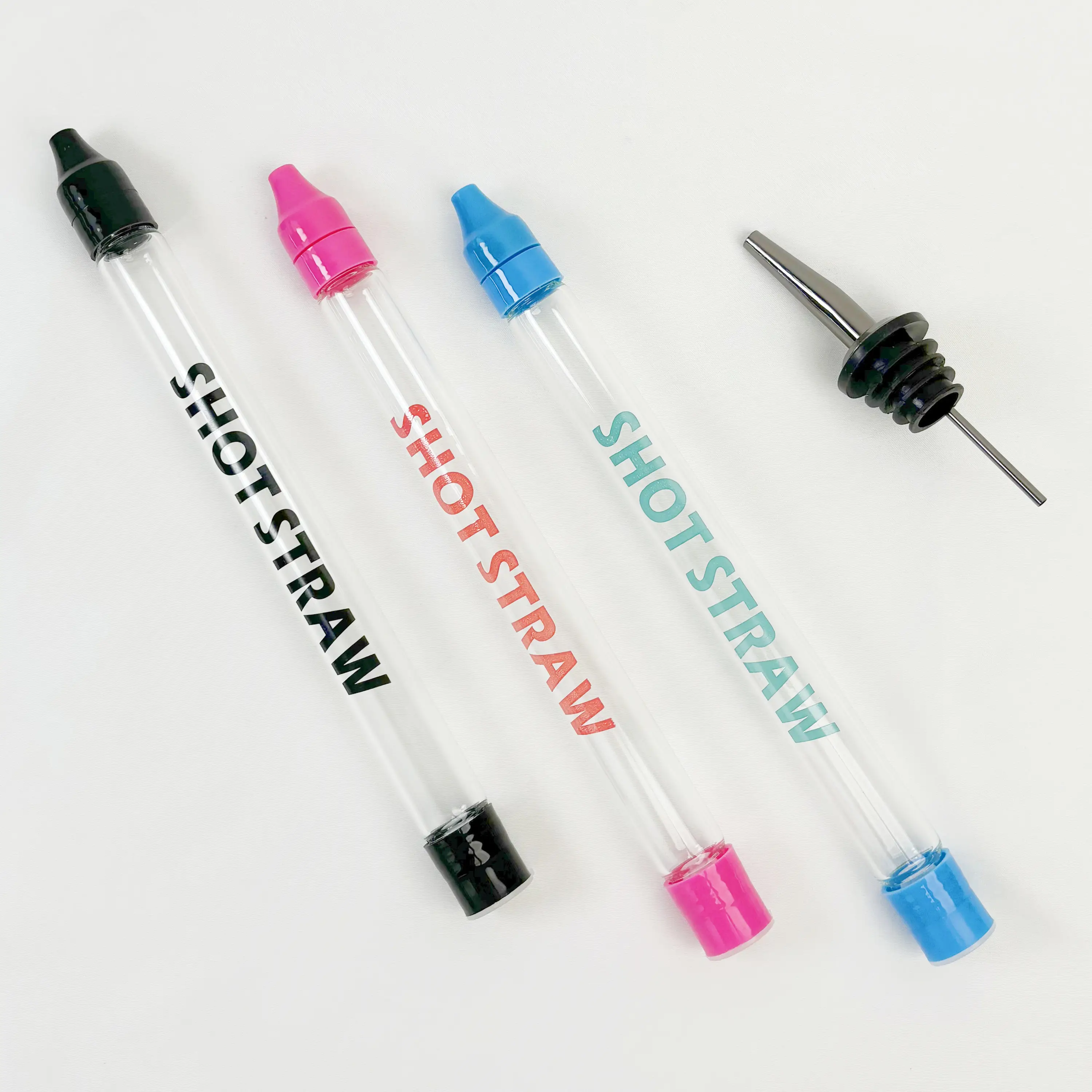 Portable Shot Holder Straw for Drinking,Drinkware Accessories for Home Kitchen,Leak Proof Drink Straw With Pourer Spout for Beach,Party Glass