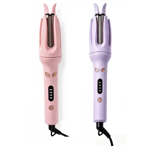 Automatic Ceramic Hair Curler-Waver, Adjustable 4 Temp Settings, 15s Timer, 30s Fast Heating, Anti-Scald, Anti-Tangle, Auto-Off Feature Curlers & Straighteners, Portable Daily Gift for All Hair Types (Home & Travel Use)