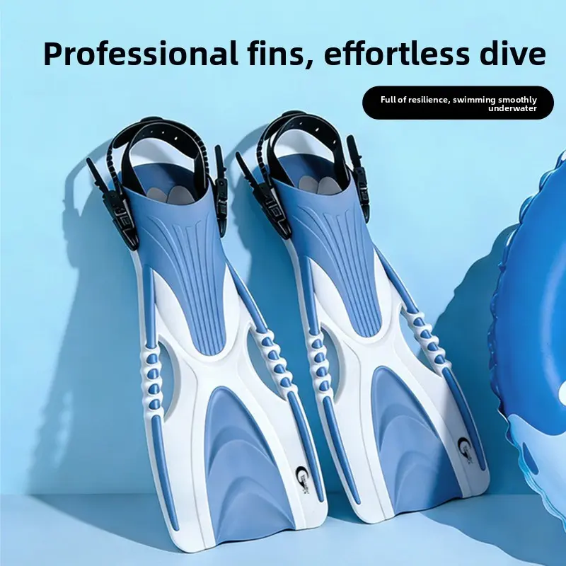 Adult Underwater Diving Fins, Adjustable Heel Strap, Non-Slip Corrugated Design, Durable Flexible Water Sports Gear for Snorkeling & Deep Diving