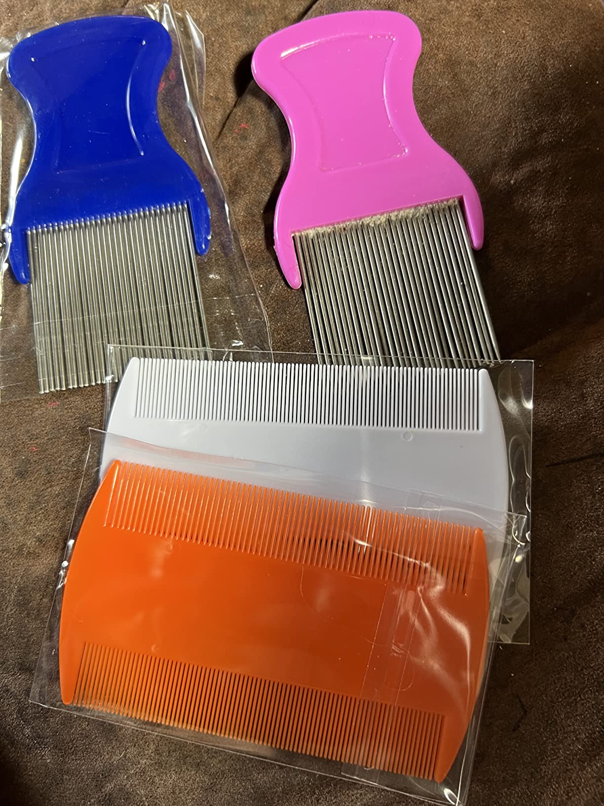 4Pcs Hair Comb Set, Double Sided Hair Combs & Dandruff Removal Comb with Metal Teeth, Rat Tail Styling Comb Kit for Detangling, Scalp Care & Hair Styling Tools for Women & Men